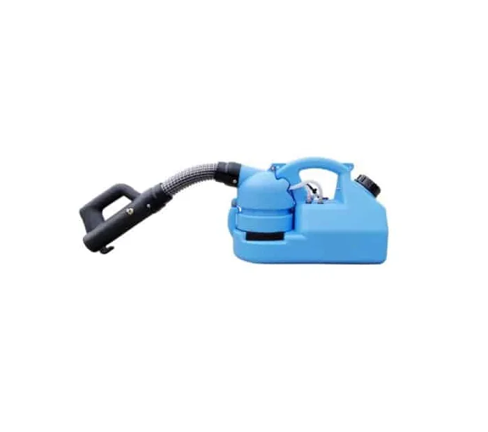Blue Rotobrush fogger equipment on a white background.