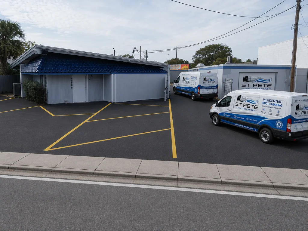 St Pete Duct Cleaners service vans staged for residential duct and dryer vent calls across Pinellas County, Florida.